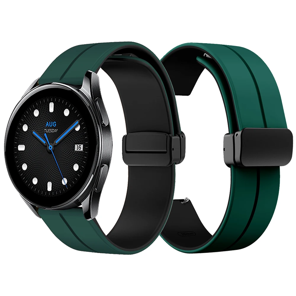 22 มม.แม่เหล็กพับ Clasp สําหรับ Xiaomi นาฬิกา 2 Pro/S3 S2 46 มม./Mi S1 Active ซิลิโคนสายคล้องคออุปกรณ์เสริม