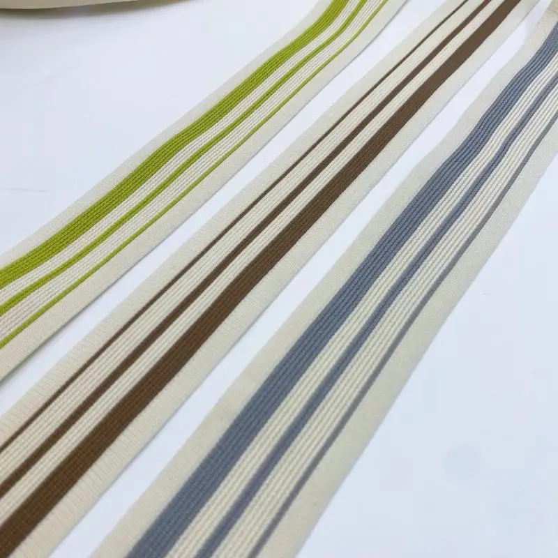 4Cm dopamine summer thin striped knitted with pants widened strip side strip light gray DIY non-elastic