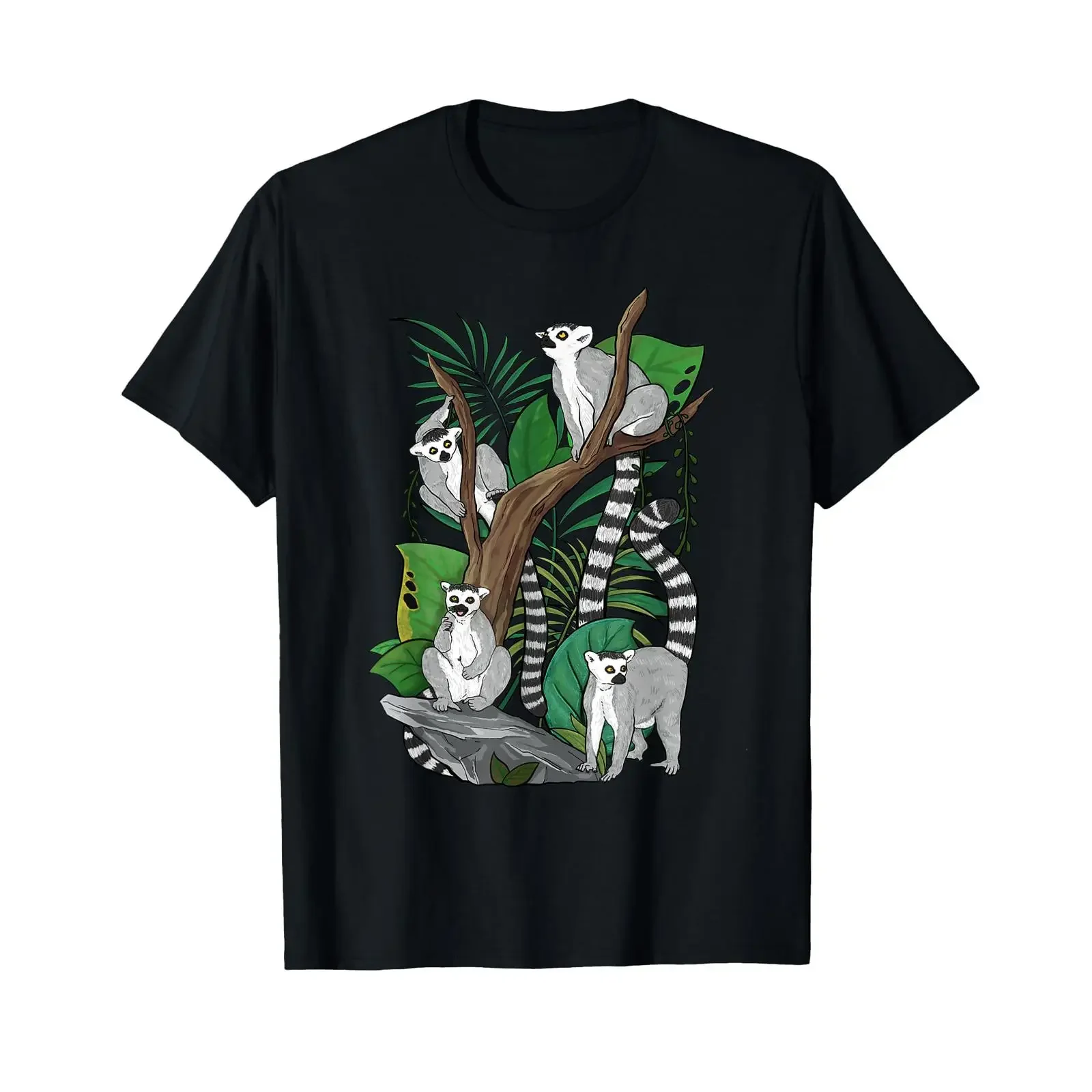Tropical Lemur Zookeeper Animal Researcher Lover T Shirt vintage Washed graphic fashion Top For Everyday Wear Versatile
