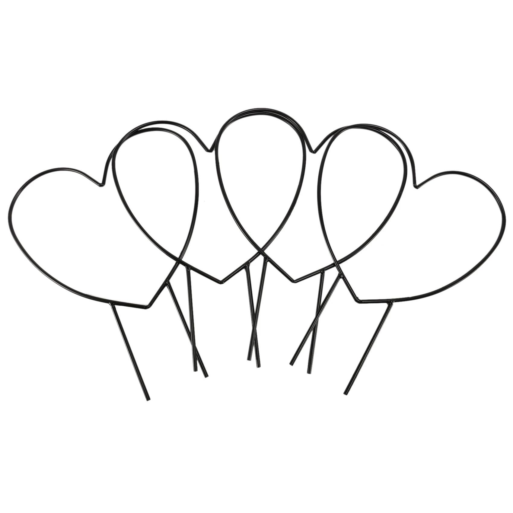 ABVC 4 Packs Of 13-Inch Heart-Shaped Plant Support Frames For Home Garden Balcony Paddock, Potted Vine Decoration