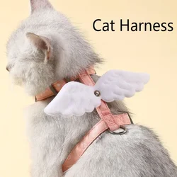 Cute Cat Harness Leash Set with Wings Adjustable Pet Chest Straps for Cats Rabbit Puppy Kitten Outdoor Walking Supplies