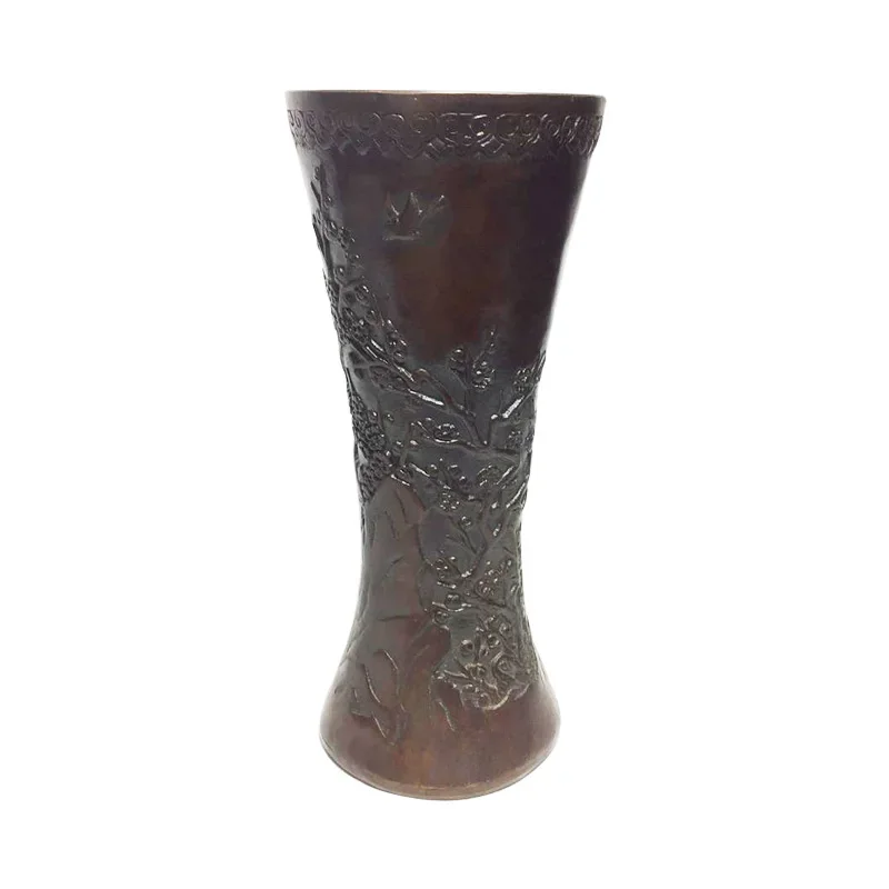 Archaize Chinese Style Pure Copper Vase Handicraft Table Top Vase Furniture Hotel Decoration Copper Accessories