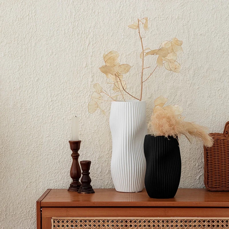 Ceramic Vase, Dried Flower Arrangement Vase, Hydroponic Vase, Irregular and Beautiful Flower Pot, Living Room Decoration