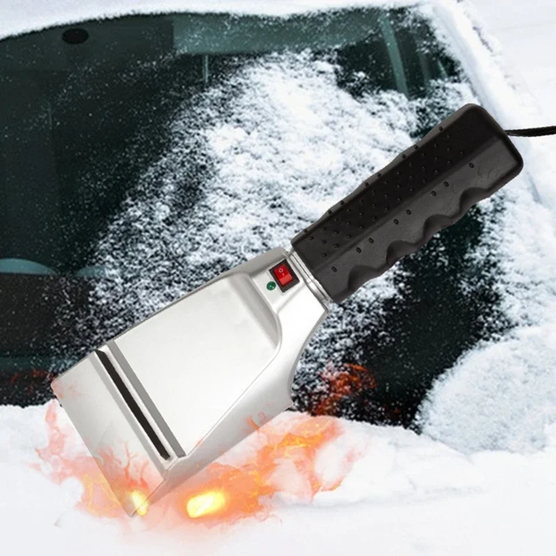 12V Heated Car Windshield Ice Scraper Electric Snow Shovel Hand Tools Vehicle Window Cleaning Accessories Scratch