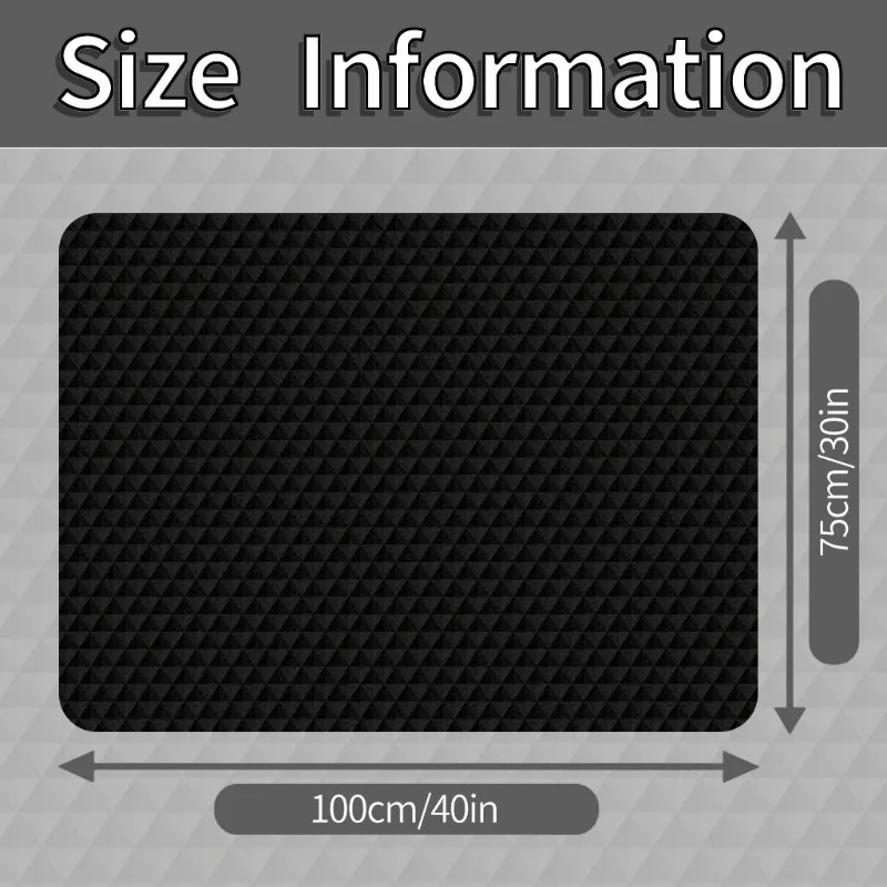 1pc Car Trunk Mat Polyester Fiber Fabric Universal Black Rhombus Pattern Anti-Slip Waterproof Auto Rear Cargo Liner Protector view 2