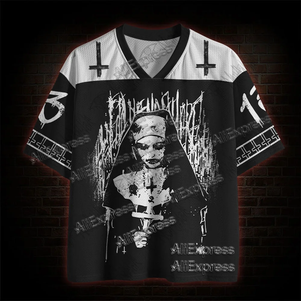 (ZZ) New Dark Series, Street Trendy Quick Drying Mesh Jersey, Sports Breathable Adult V-neck T-shirt, Handsome and Comfortable