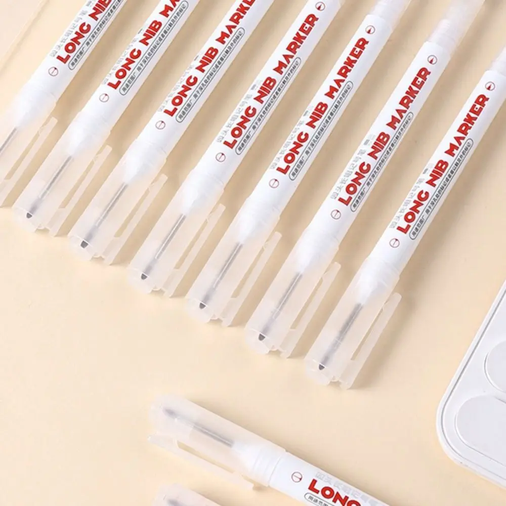 1/12PCS 4 Colors Construction Marker Pen Double Nib 25mm Deep Hole Long Head Marker Pen Long Head Carpenter Perforating Pen