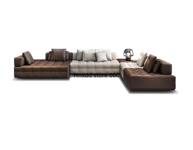 Italian minimalist first-layer leather cowhide Milotti sofa