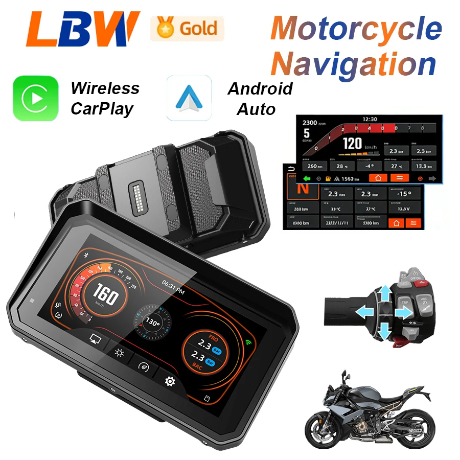 LBW For BMW Motorcycle CarPlay Android Portable GPS Navigation System Motorcycle Smart Display Dashboard Accessories