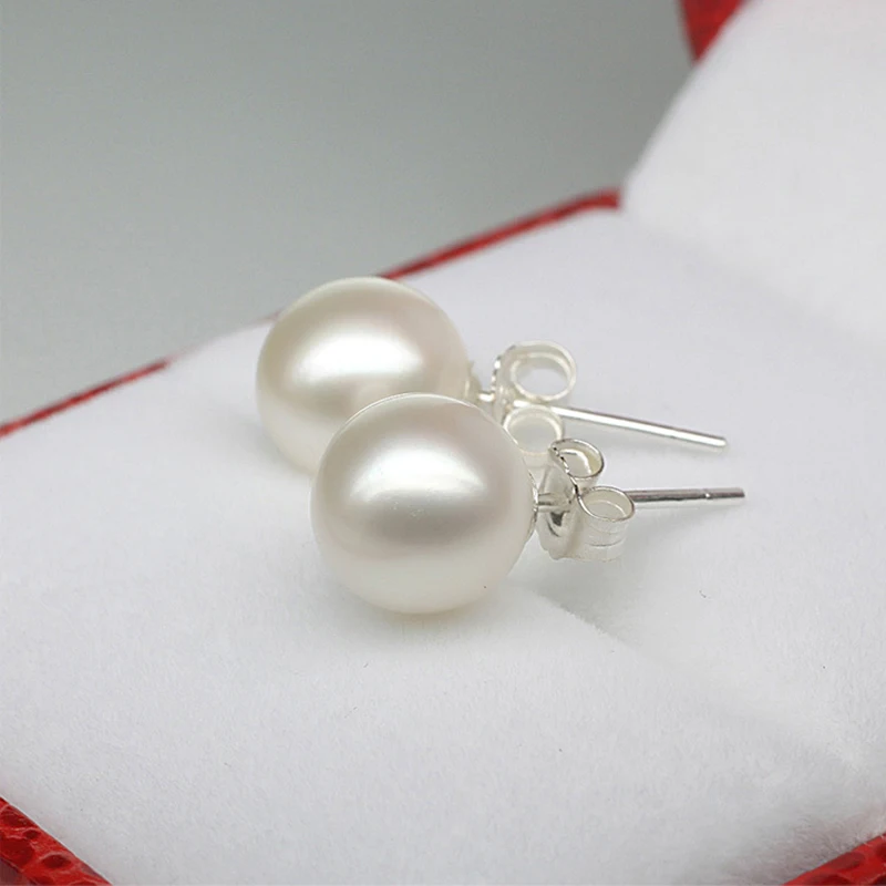 Korean Fashion 925 Silver Needle Earrings For Women Simple Design Imitation White Pearl Stud Earring Daily Ear Accessories
