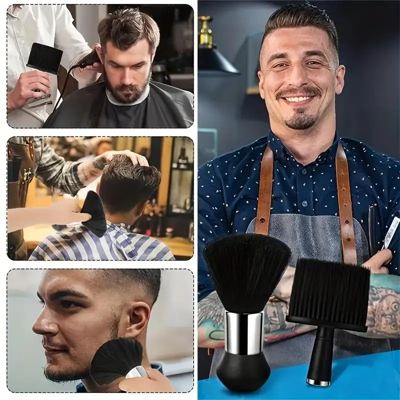 2/3/4-piece Neck Dust Collector Hair Cleaning Brush Set, Suitable For Hairdressers, Neck Dust Collector, Cleaning Brush Tool.