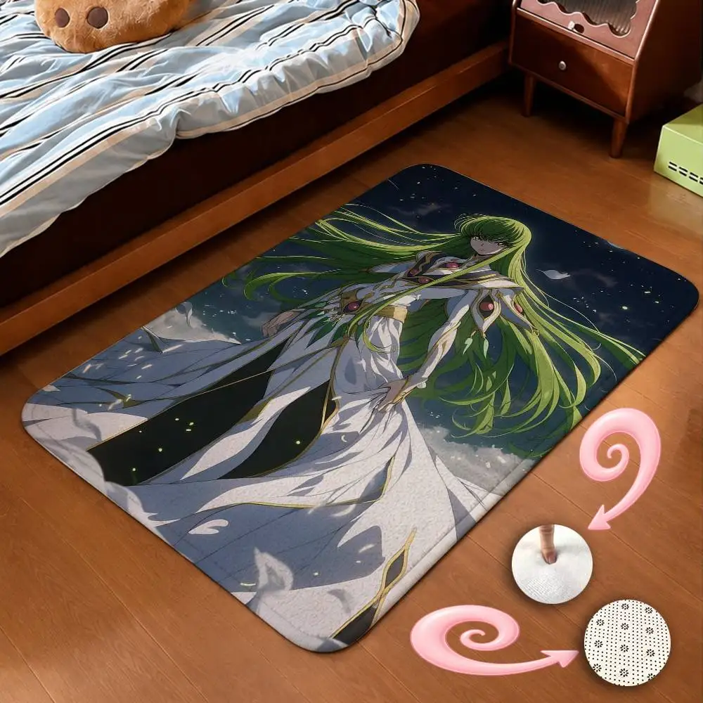 L-Lelouch CC Code Geass Anime Home Decor Short Plush Floor Mat, Non-Slip & Easy to Clean for Multi Doorways