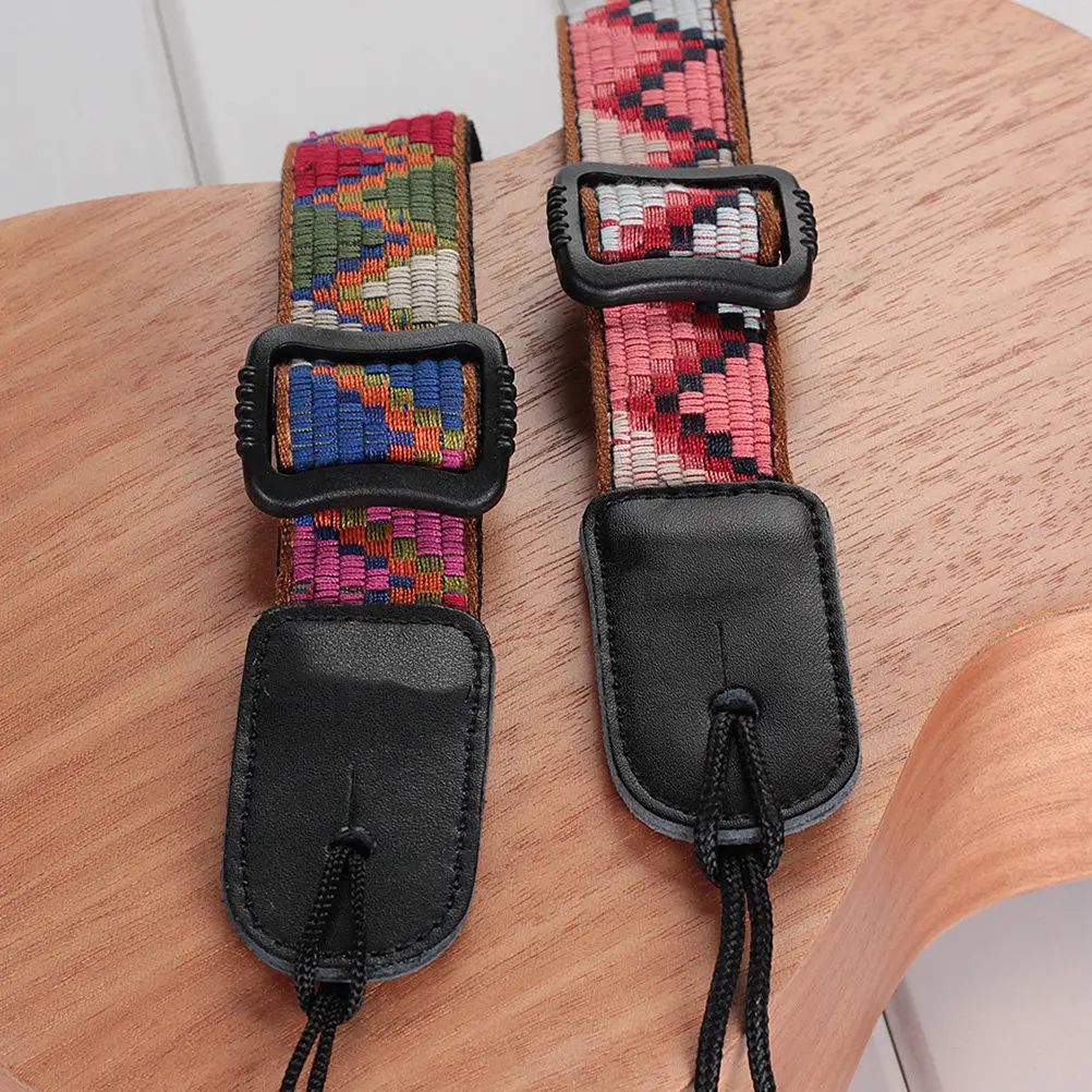 

1Set Ukulele Shoulder Strap Set Woven Bohemian Style Safe Strong Hold Convenient Ukulele Accessories Gift for Family Friends