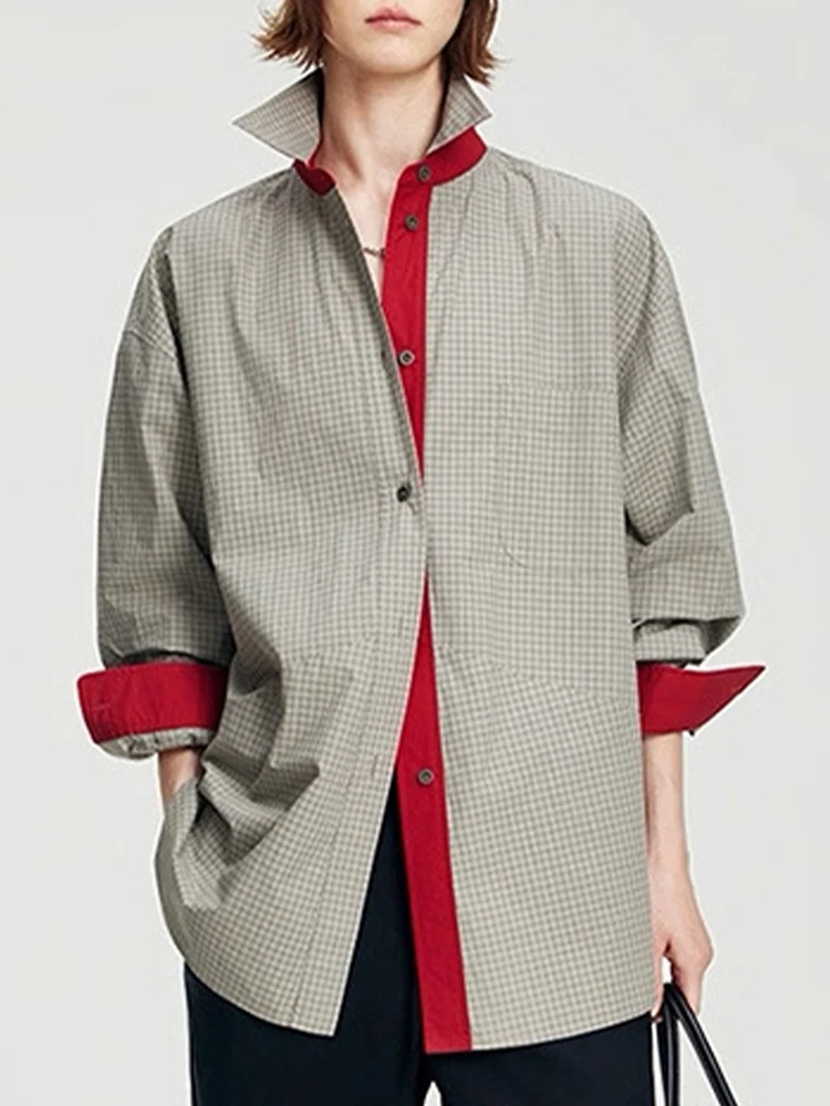 YERMORA Color-Block Striped Button Casual Blouse For Women Lapel Long Sleeve Loose New Shirt Fashin Tide Spring Autumn 2026