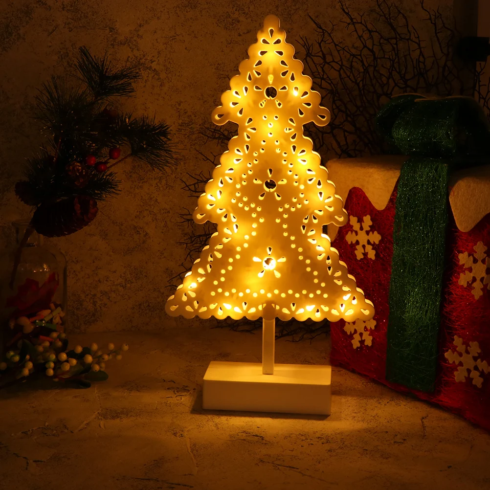 

2PCS Christmas Tree Night Light Durable Plastic Rattan LED Lamp Soft Glow Warm Atmosphere Home Party Bedroom Decoration