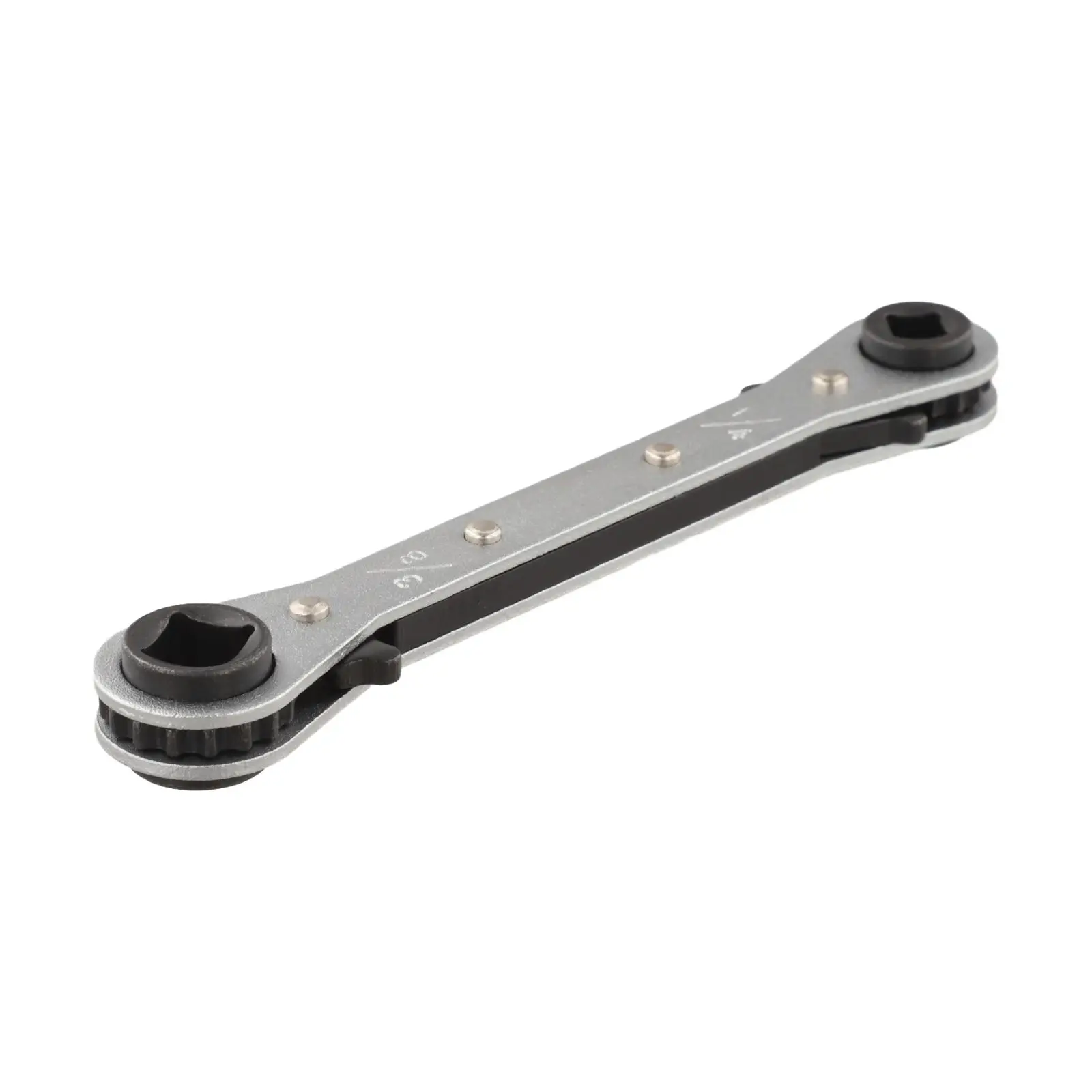 Four Position Ratchet Wrench for HVAC Refrigeration Applications with 1/4 3/8 3/16 5/16 Inch Square Drive Compatibility