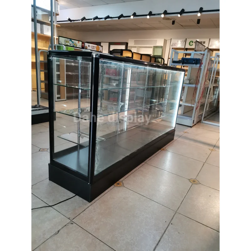 Custom. Retail Shop Möbel abschließbare Glas vitrine mit LED-Licht vitrinen für Rauch geschäft