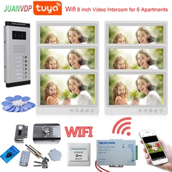 Wifi Video Intercom for Home 2/3/4/5/6 Outdoor Door Phone with Screen 9 Inch Monitor Street Doorbell RFID Open Electric Lock Kit