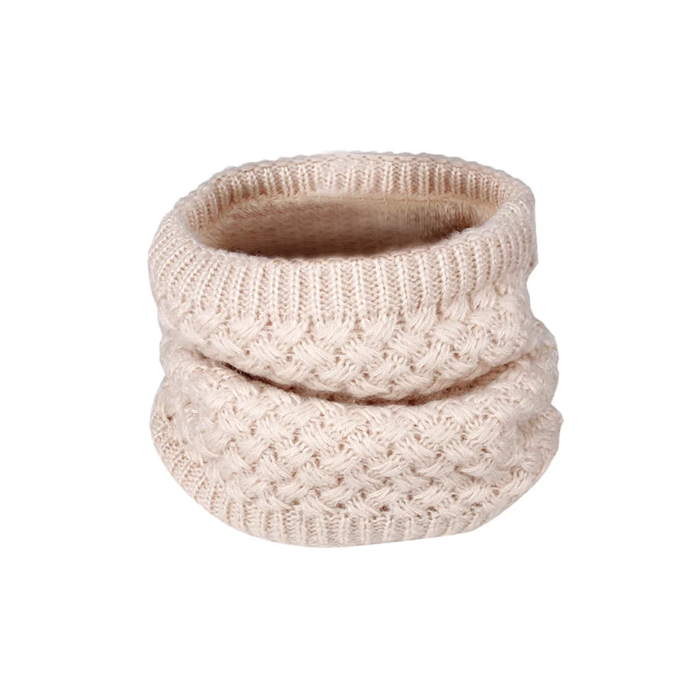 

Fleece Neck Warmer Knit Circle Scarf Beige Thick Soft Loop For Winter Hiking Camping Outdoor Neck Warmer Wear