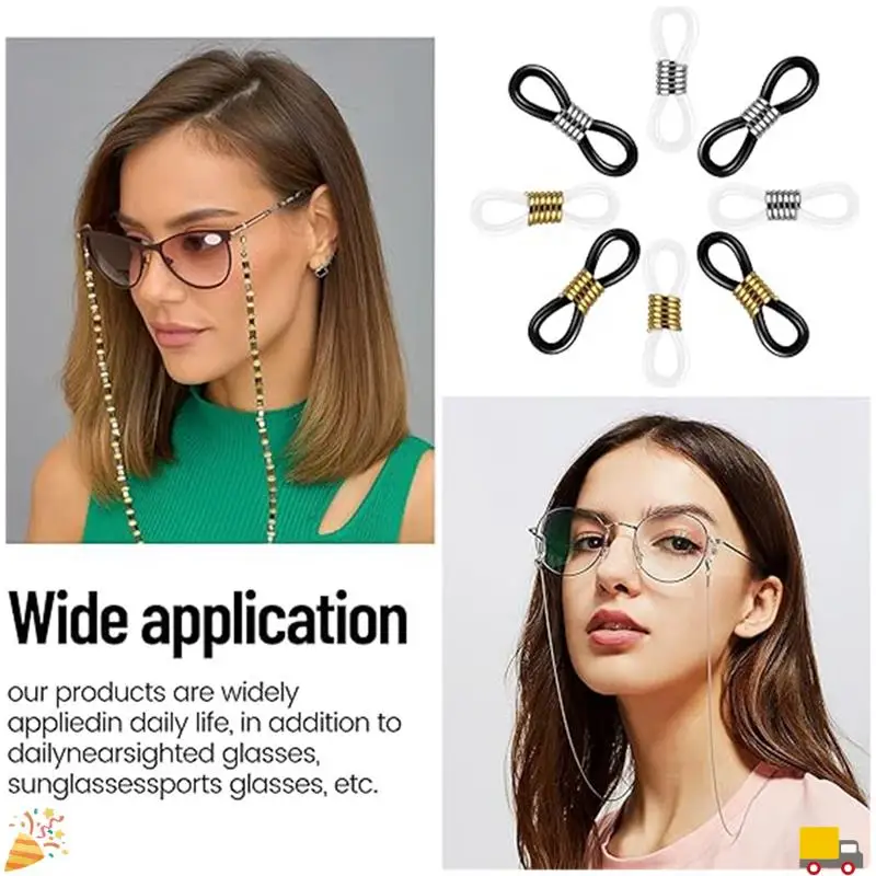 

60 шт., концы цепочки для очков, как показано на рисунке, разъем для очков из силикагеля, фиксированные концы цепи