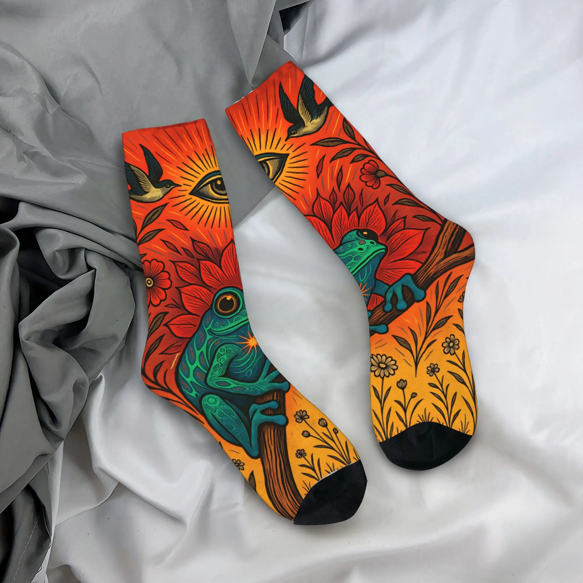 

Couple Socks Mysterious Eye Psychedelic Frog Stockings Spring Funny High Quality Socks Printed Cycling Non Slip Socks