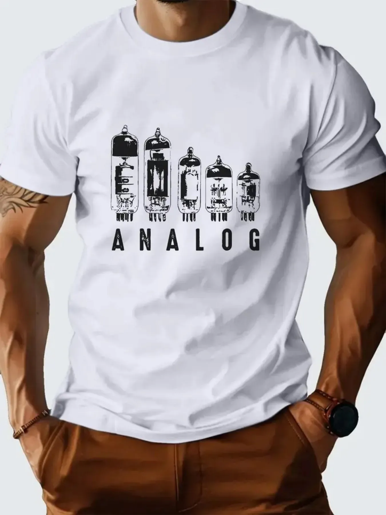 Men'S Graphic Tee, Designed for Breathability And Moisture Control, Easy to Wash And Maintain, Featuring a Casual Round Neckline, Dispatched from a Nearby Warehouse, with Medium Elasticity, Short Sleeves, Perfect for Summer, Stylish And Adaptable