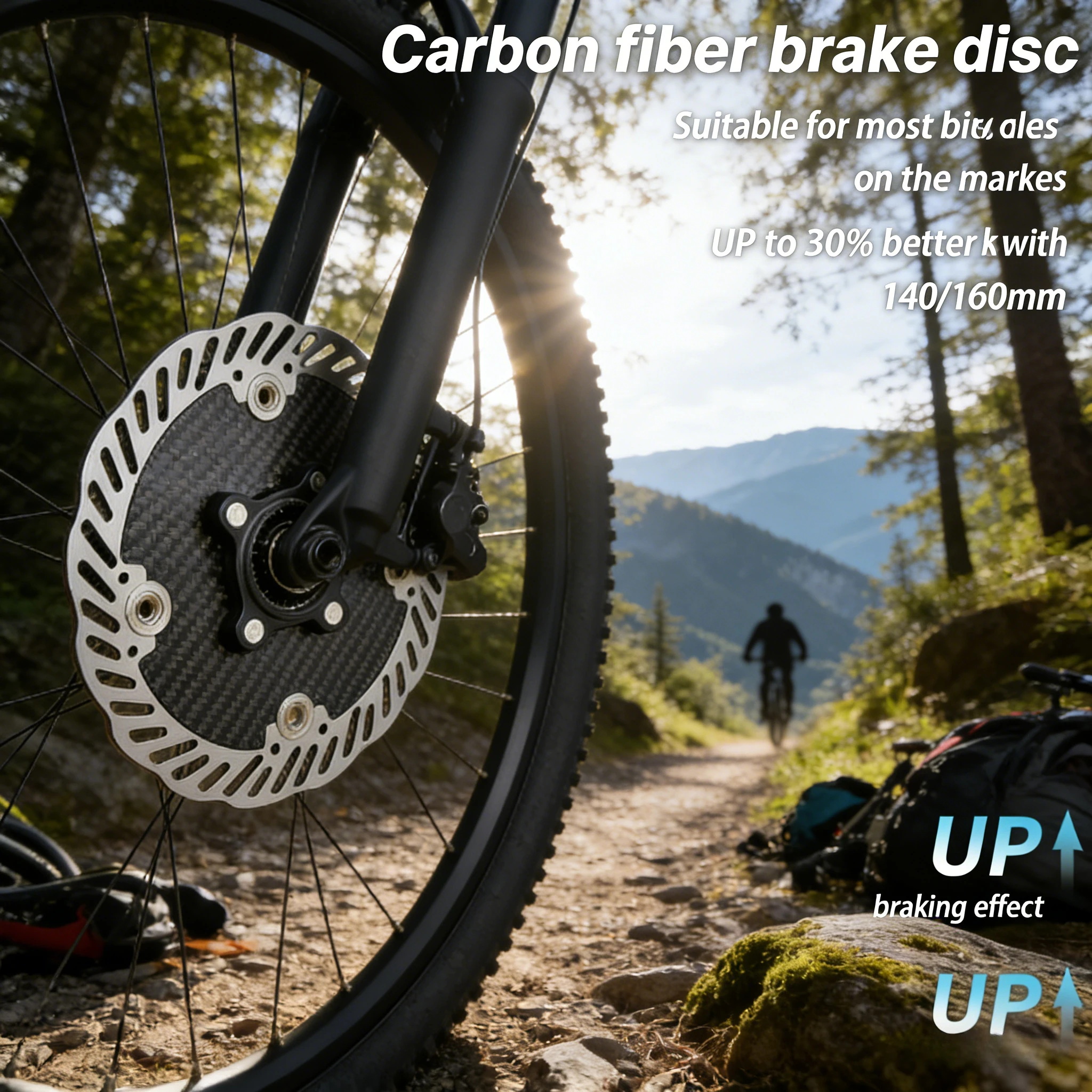 

Ультралегкий антискользящий тормозной ротор для горных велосипедов | Карбоновый плавающий диск Centerlock 140/160 мм