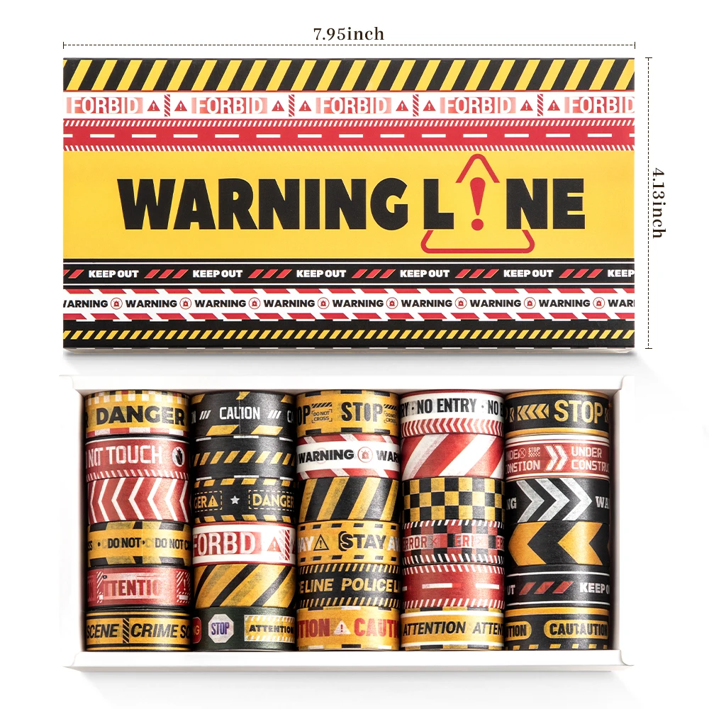 30 لفات ملصقات شريط اشي تحذيرية بألوان نابضة بالحياة ملحقات مخططة مثالية لوضع العلامات على تنظيم مجلات الحرف اليدوية ذاتية الصنع