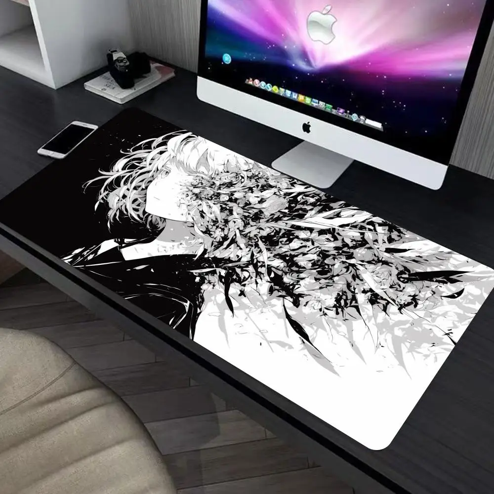 

Fragmented Girl Black White Glass Gaming Mouse Pad large keyboard mouse desk pad non-slip rubber gaming mouse pad laptop mouse