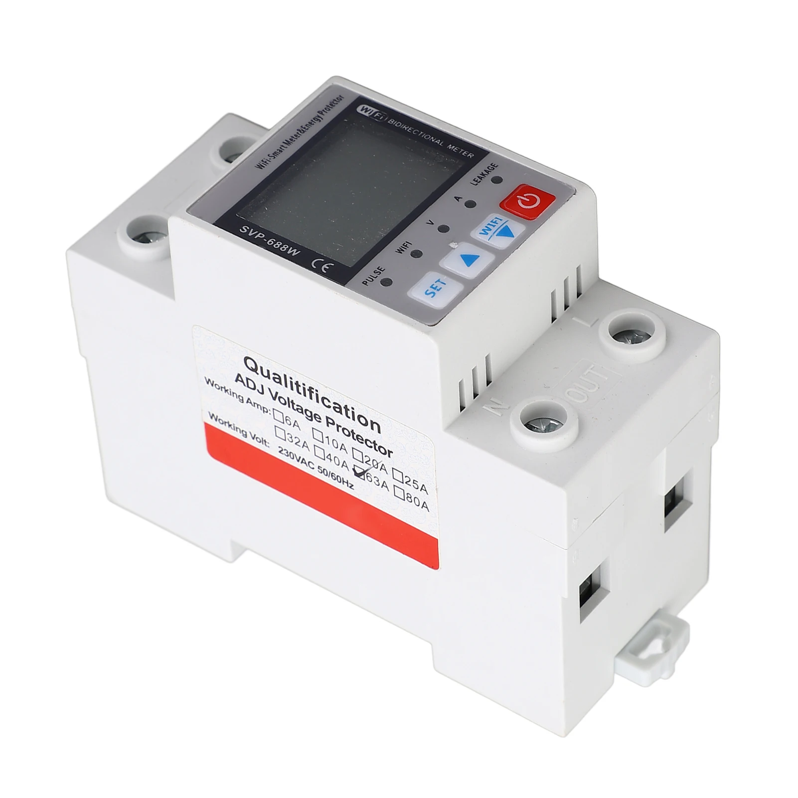 أكثر من تحت الجهد حامي أكثر من تحت الجهد حامي واي فاي المراقبة عن بعد الجهد الحالي جهاز الحماية مع القياس