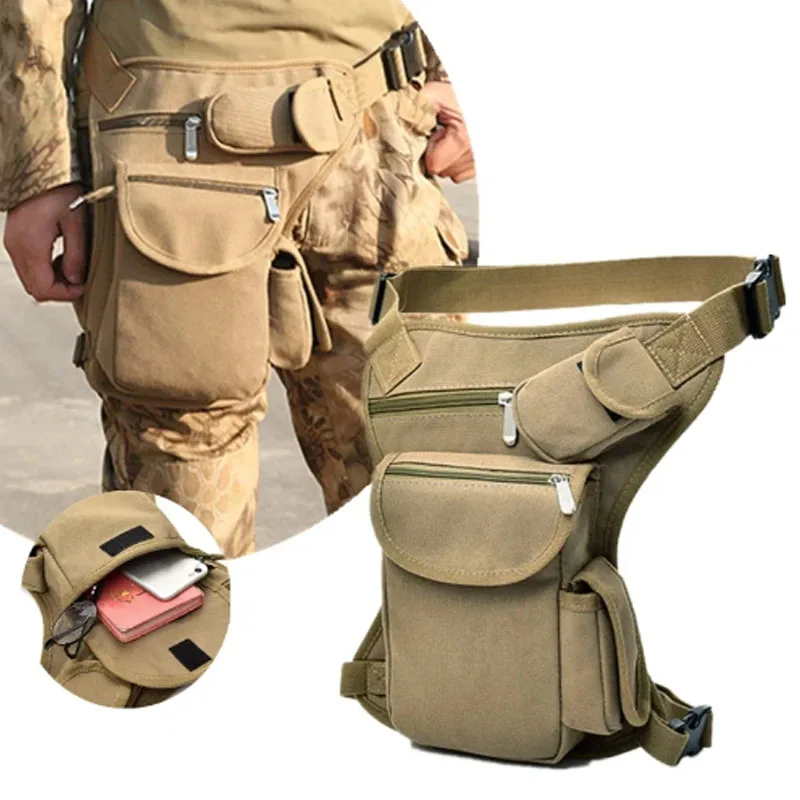 Men Canvas Drop Waist Bags Leg Pack Bag Men Belt Bicycle And Motorcycle Money Belt Fanny Pack For Work High Quality