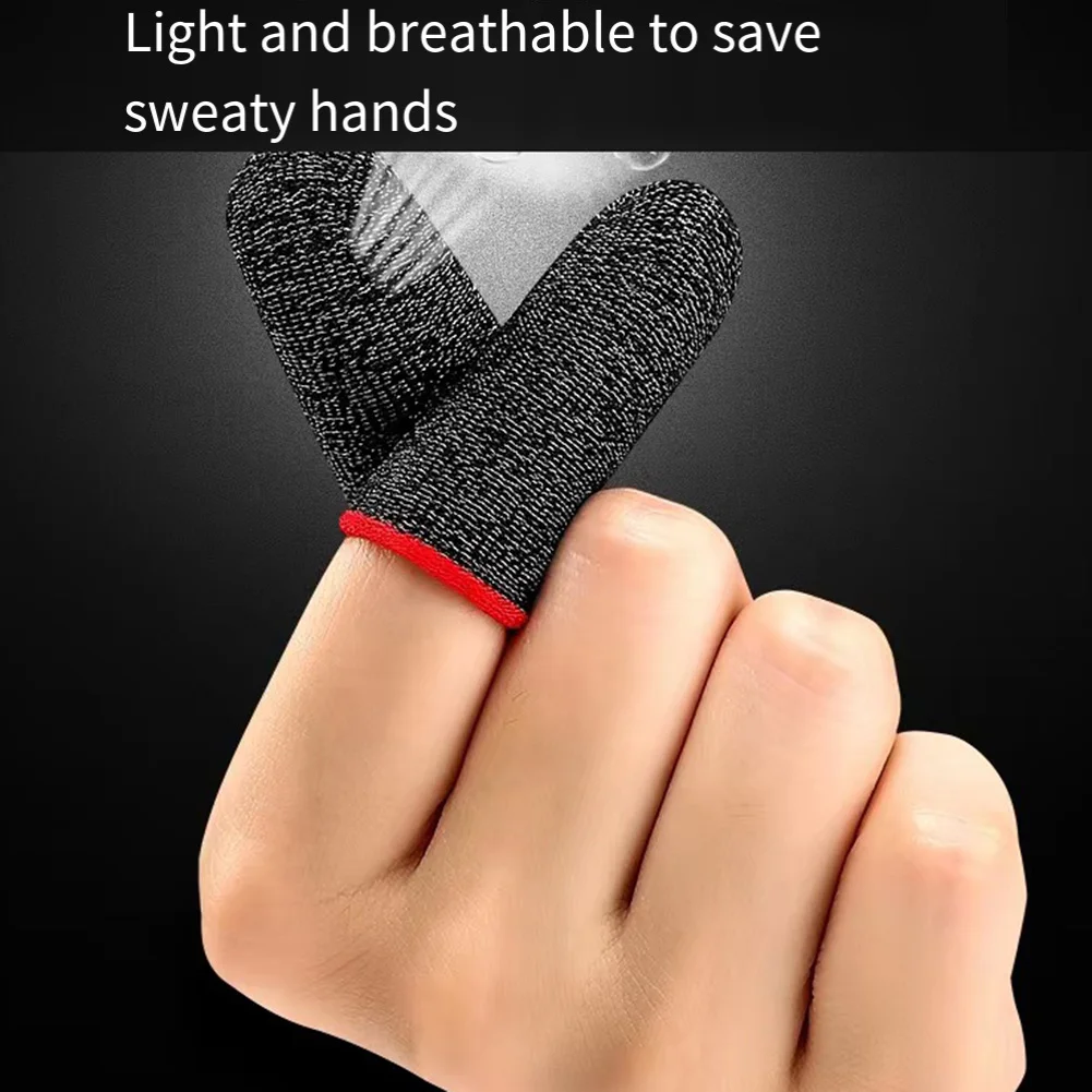 Sweatproof Gaming Finger Sleeve para o jogo móvel, Fingertips Cover, Anti-Slip Touch Screen, luvas de dedo polegar