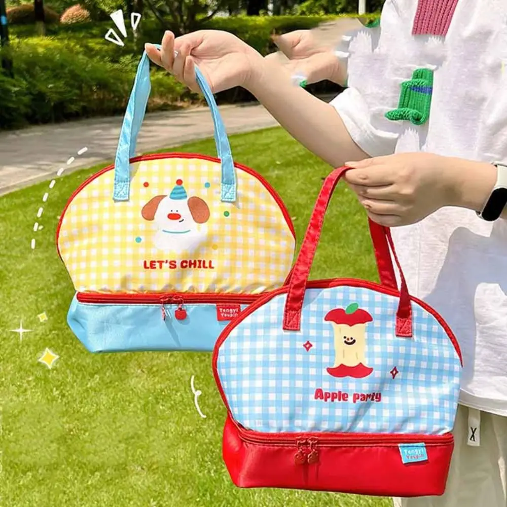 Cartoon Cartoon Cat Lunch Bag Lightweight Insulated Tote Bag Korean Style Handbag Handheld Bag Fashion Design Small Tote Bag