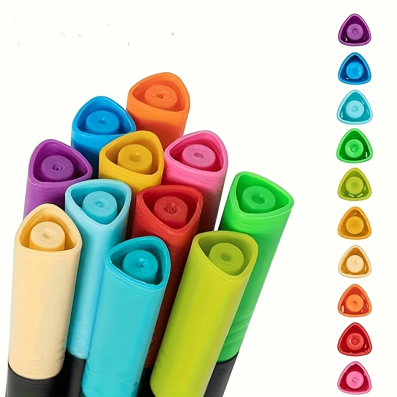12-teiliges professionelles Mehrfarben-Marker-Pinselset mit zwei Köpfen, perfekt zum Zeichnen, Malen, Färben, Kunst-Graffiti usw., Weihnachtsgeschenk – Detail 5