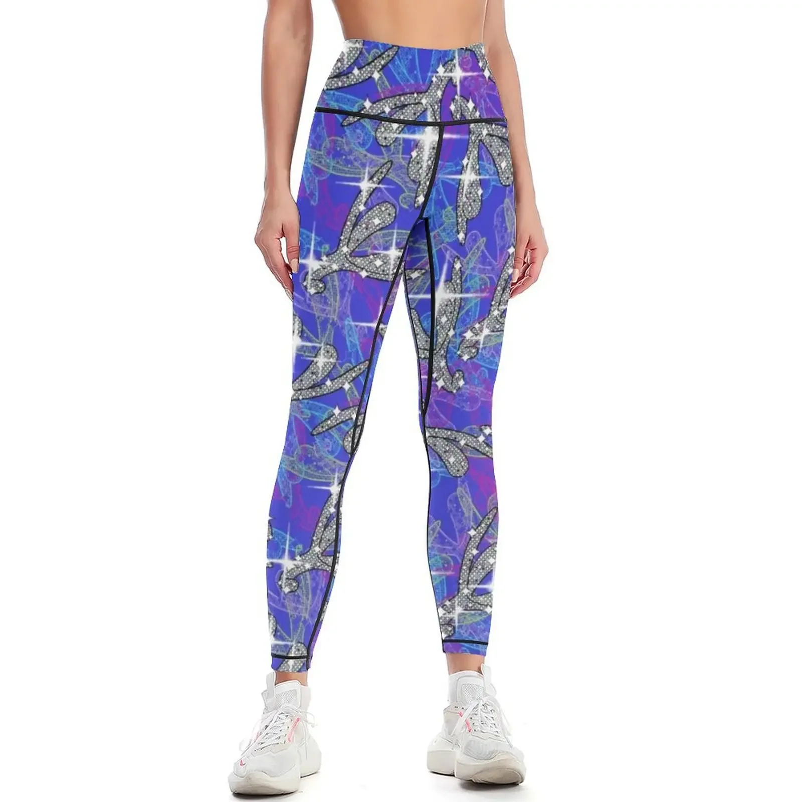 

Glitterous Clitorises Sparkling Ultrablue Leggings gym clothing gym's clothing joggers for Sports female Womens Leggings