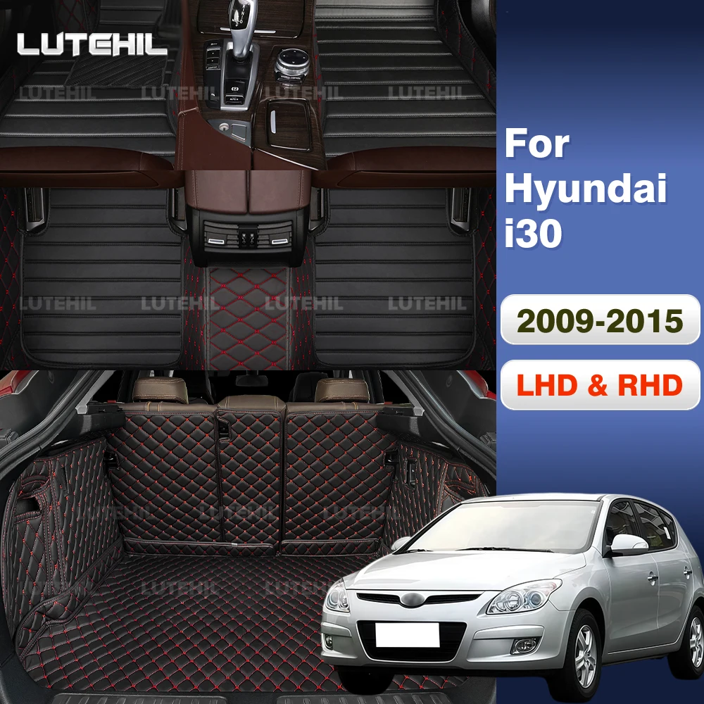 Car Floor Mats For Hyundai i30 2009-2015 14 13 12 Trunk mat Cargo Liner Protection Carpet Custom Floor Liners Accessories