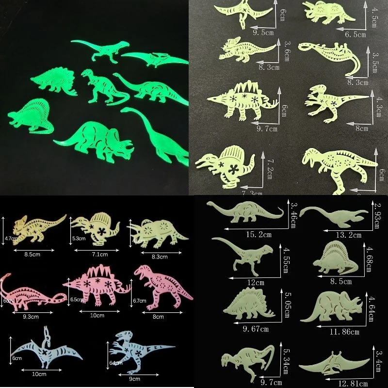 5 szt. Świecące naklejki ścienne z świecące w ciemności dinozaura do pokoju akademik i dzieci oraz dekoracja stołu