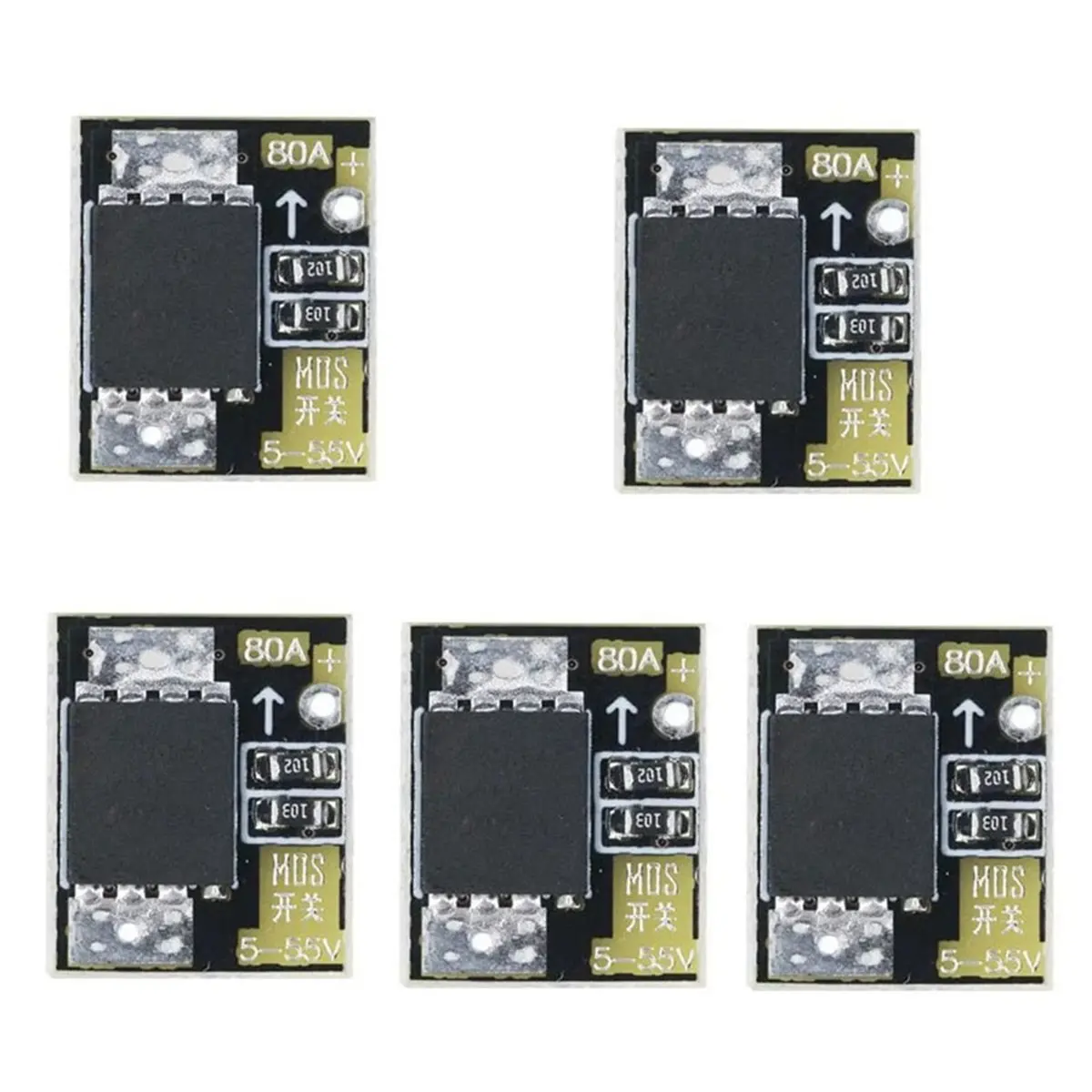 (BABQ) 5PCS 80A High Power MOS Trigger Switch Driver Module Field Effect Tube PWM Regulation Electronic Switch Control Panel