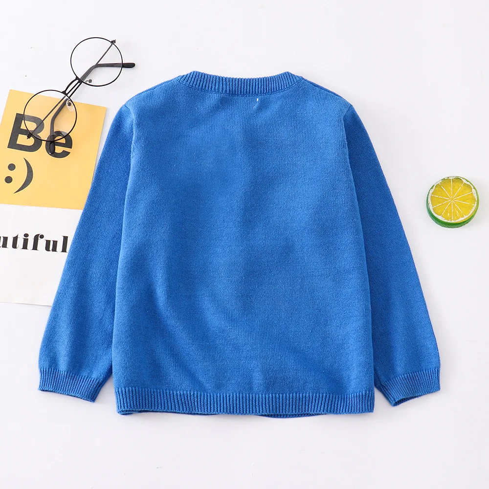 2024 Spring and autumn new boys clothing baby children sweater casual burst pure cotton knit baby air-conditioned cardigan