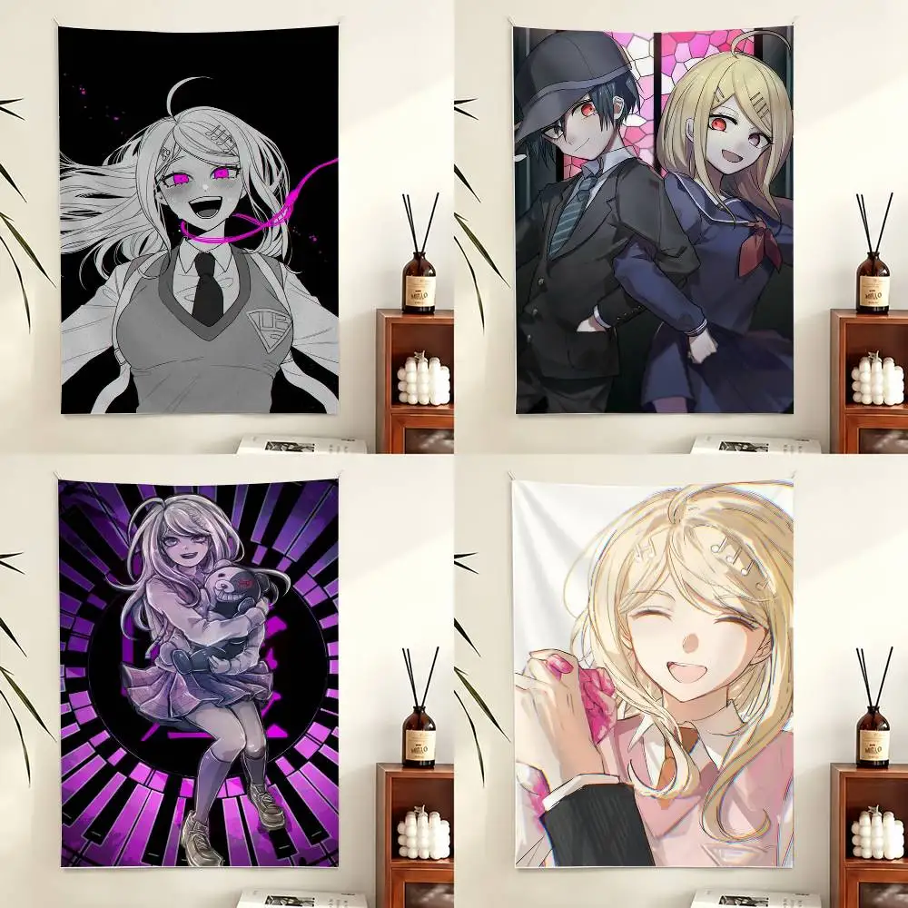 Anime Kaede Akamatsu D-Danganronpa Flag Digital Printing Banner for Garage Wall Out Door Decoration Tapestry