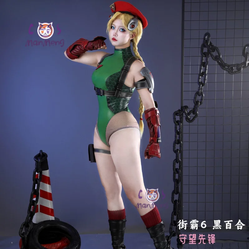 

Игра Overwatch Street Fighter 6, белый карнавальный костюм Cammy, женский сексуальный комбинезон, шляпа, перчатки, реквизит, носки, комплект, униформа на Хэллоуин