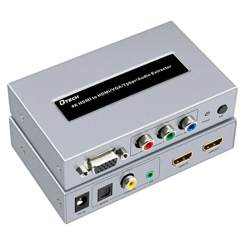 

Dtech New 3D 4K Home Movie HDMI TO HDMI+VGA+YPBPR+audio separation Converter