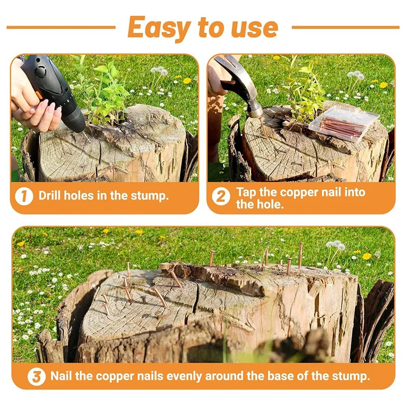 ABNM ทองแดงเล็บสําหรับฆ่ารากต้นไม้,3.15 นิ้วทองแดงเล็บเจาะ,Stake Removal Nailer สําหรับต้นไม้