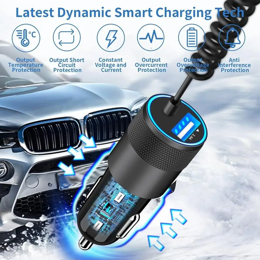 Black PD 30W Charger Car Charger With Safety Features 12-24V Voltage Advanced Safety Protection Aluminum Alloy Material