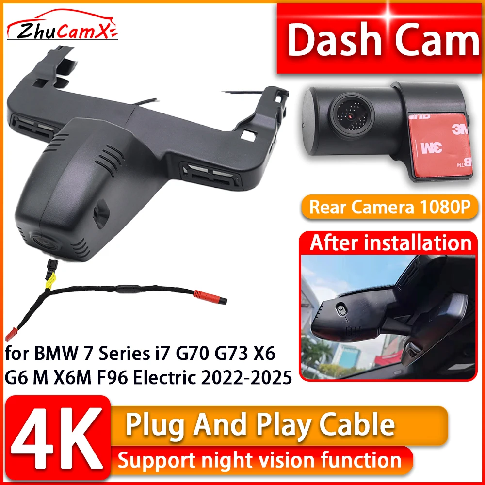 

DVR 4K Dash Cam for BMW 7 Series i7 G70 G73 X6 G6 M X6M F96 Electric 2022-2025 Front Rear Camera Plug and Play Video Recorder