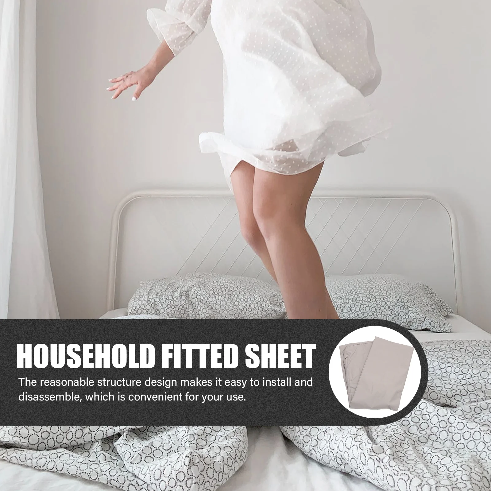 

Waterproof Fitted Sheet Household Mattress Cover Washable Breathable Fitted Bed Sheet Home Bed Cover