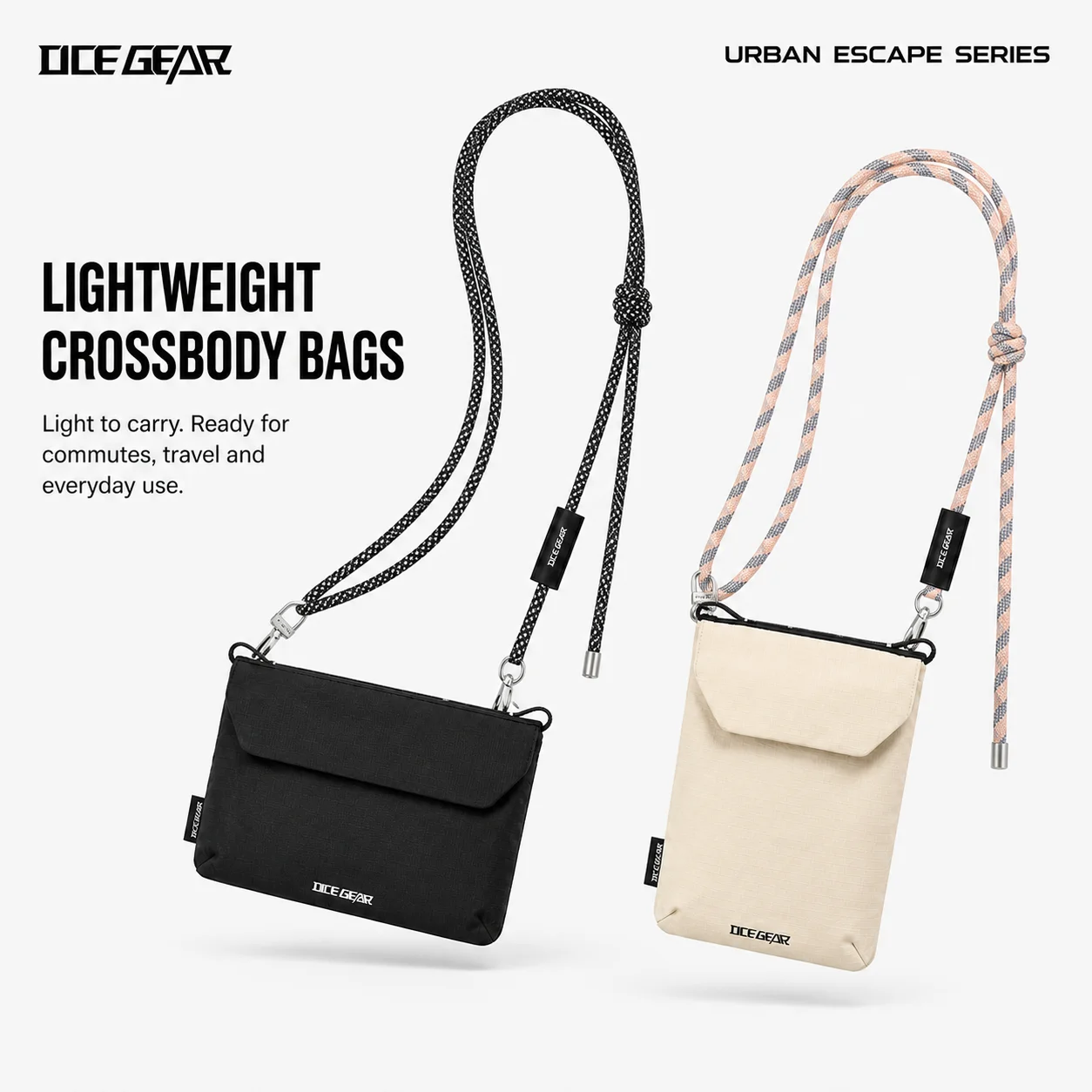 Sac à bandoulière pour téléphone OCEGEAR RFID avec sangle réglable, pochette légère en nylon pour passeport, pour les voyages en plein air, hommes et femmes
