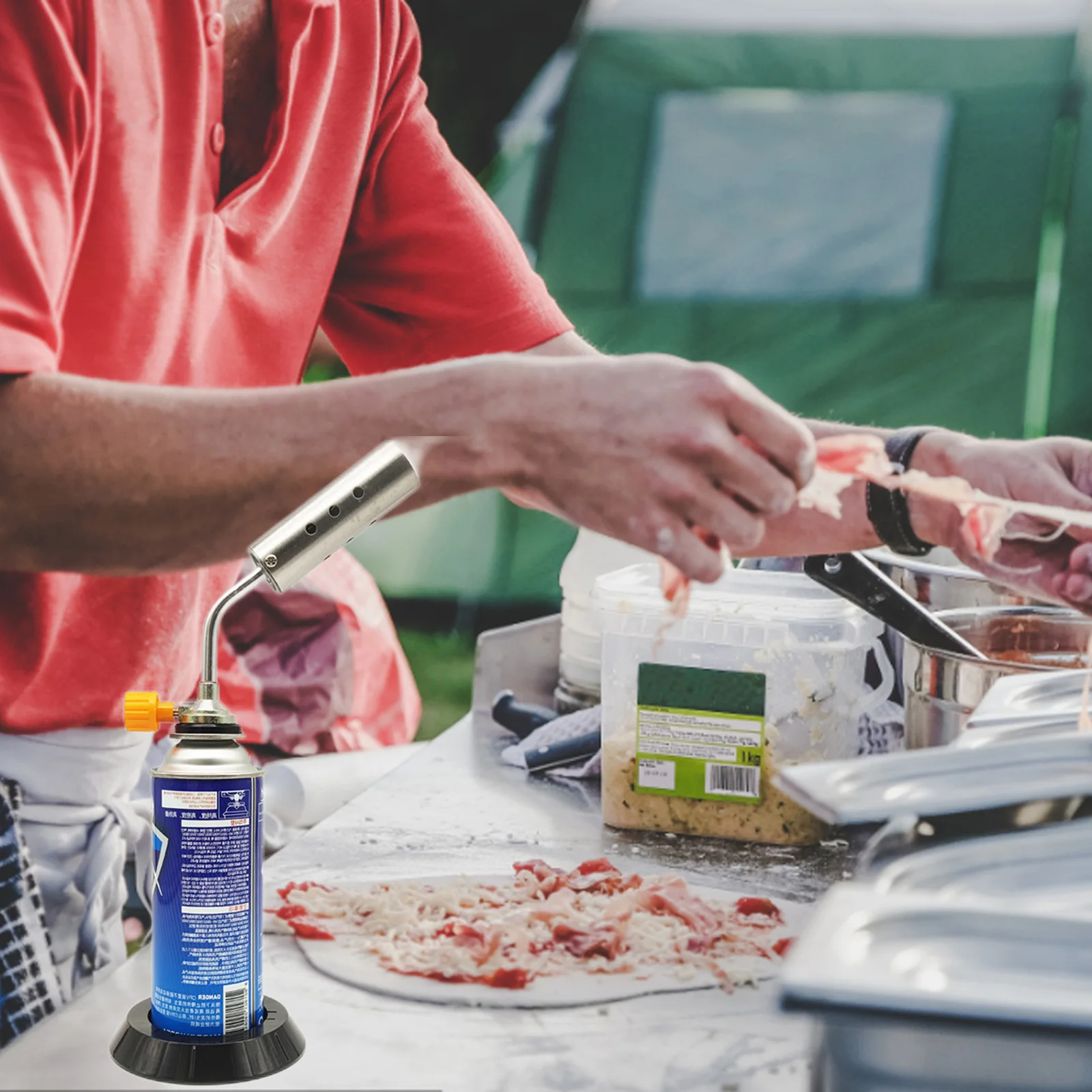 رفوف زجاجات الهواء كاسيت البيوتان المحمولة اسطوانة البيوتان قاعدة مستقرة العملي التخييم خزان الهواء دعم للخارجية