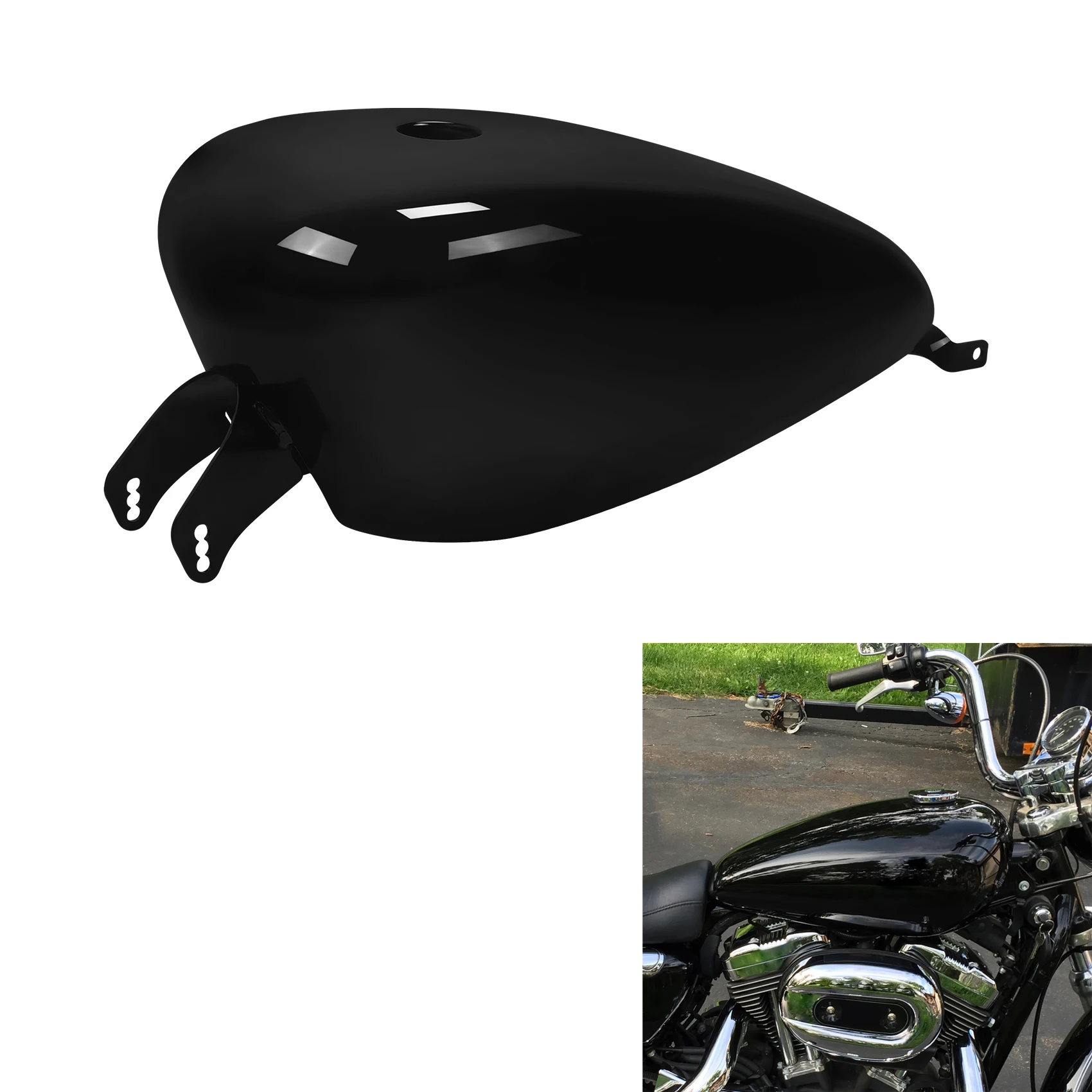 Motorcycle Gas Fuel Tank 3.7 Gallon For Harley Sportster Iron XL883 XL 1200 48 72 2007-2022 2013 2016 2019 2021