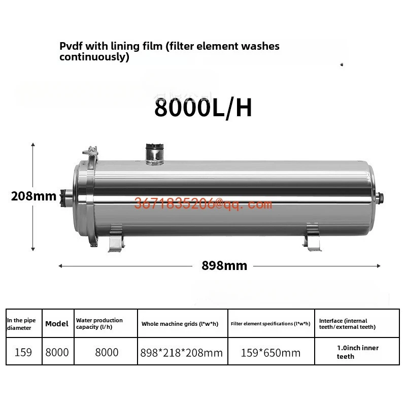 Commercial Ultrafiltration Water Purifier Stainless Steel 8000L Water Filters System 0.01μm Membrane Kitchen Water Purifiers